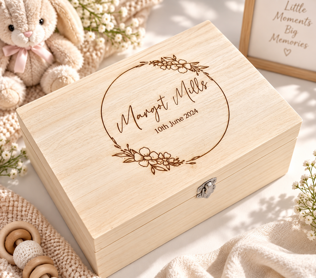 Baby Memory Keepsake Box Thin Wreath