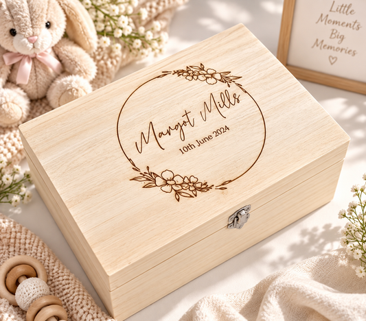 Baby Memory Keepsake Box Thin Wreath