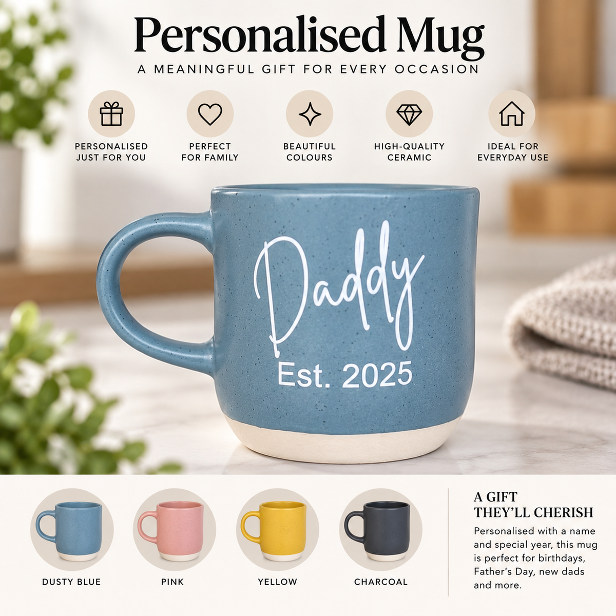 New Mummy, Daddy Est Mug New Baby Grandparent