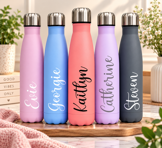 500ml Thermal Personalised Name Water Bottle Version 1 V1