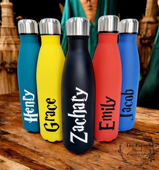 Personalised Name Thermal Water Bottle Customised Engraved V1 Wizard