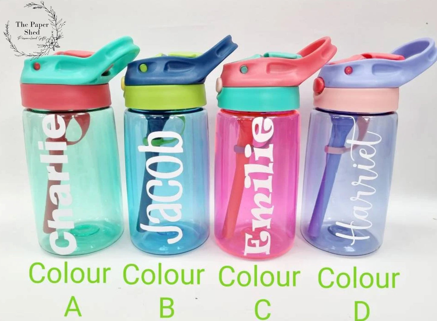 2 Pack - Children personalised back to school drinks water bottle kids