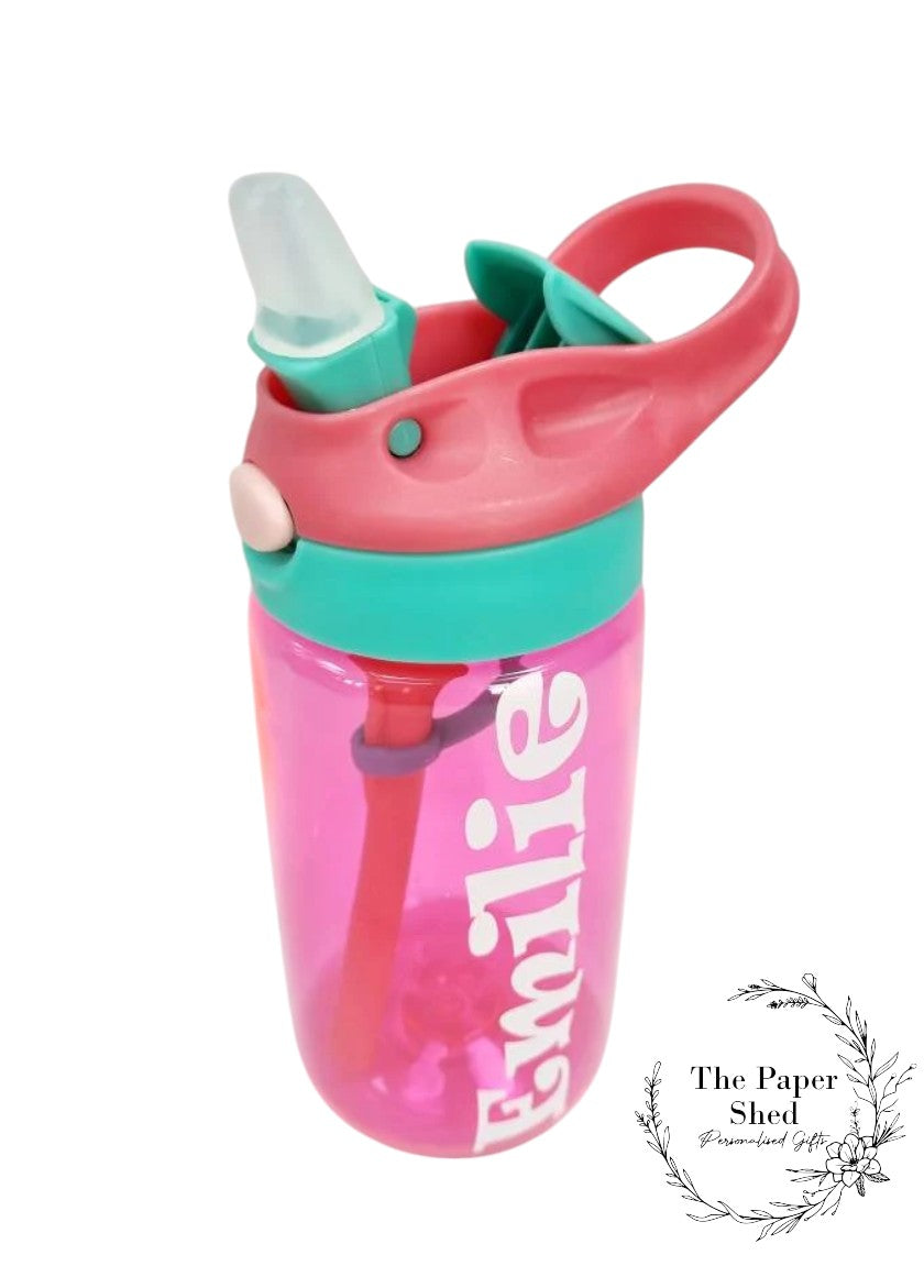 2 Pack - Children personalised back to school drinks water bottle kids
