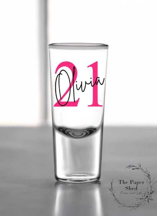 Birthday Shot Glass With Age & Name - 21st 30th 40th 50th 60th