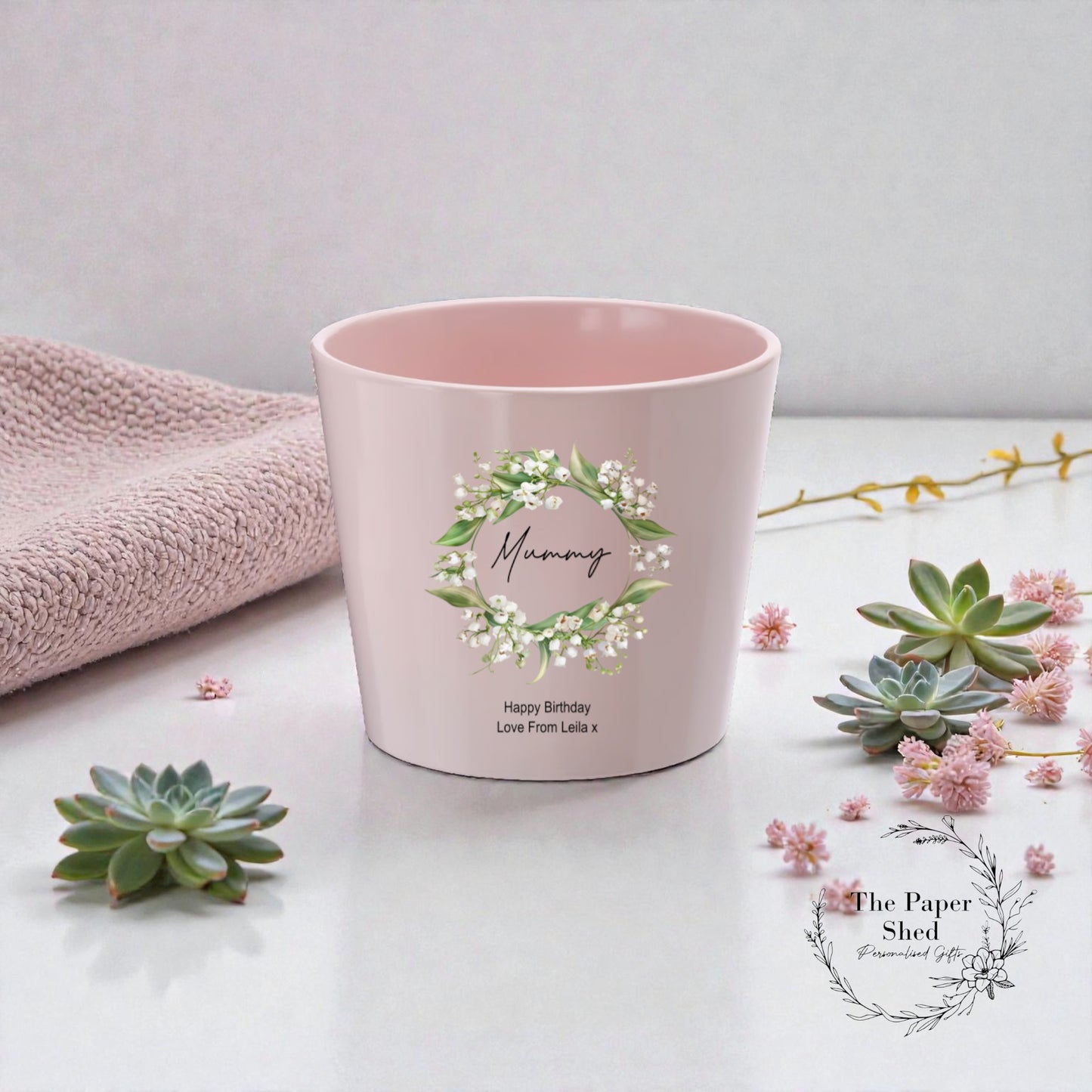 Mothers Day Gift Plant Pot Flowers Personalised