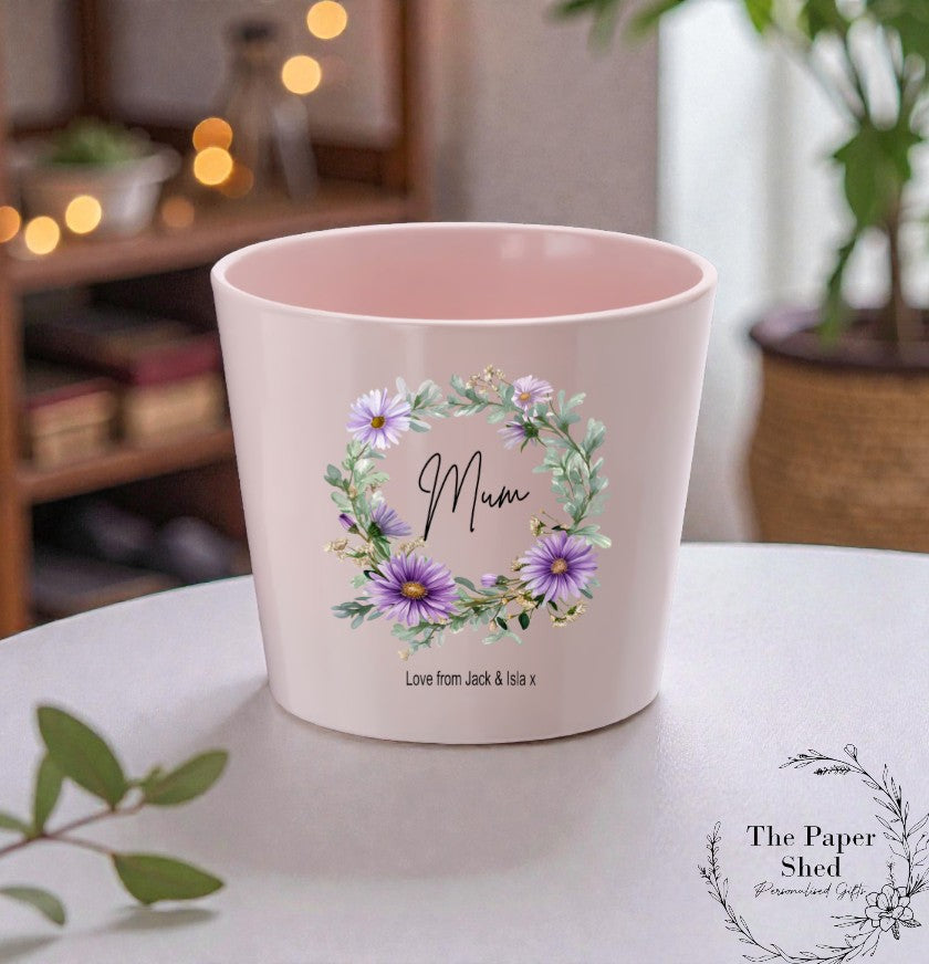 Mothers Day Gift Plant Pot Flowers Personalised