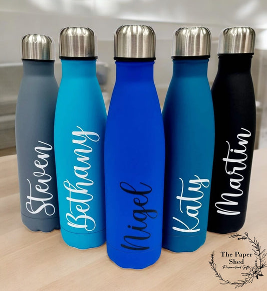 Personalised Name Thermal Water Bottle Customised Engraved V1