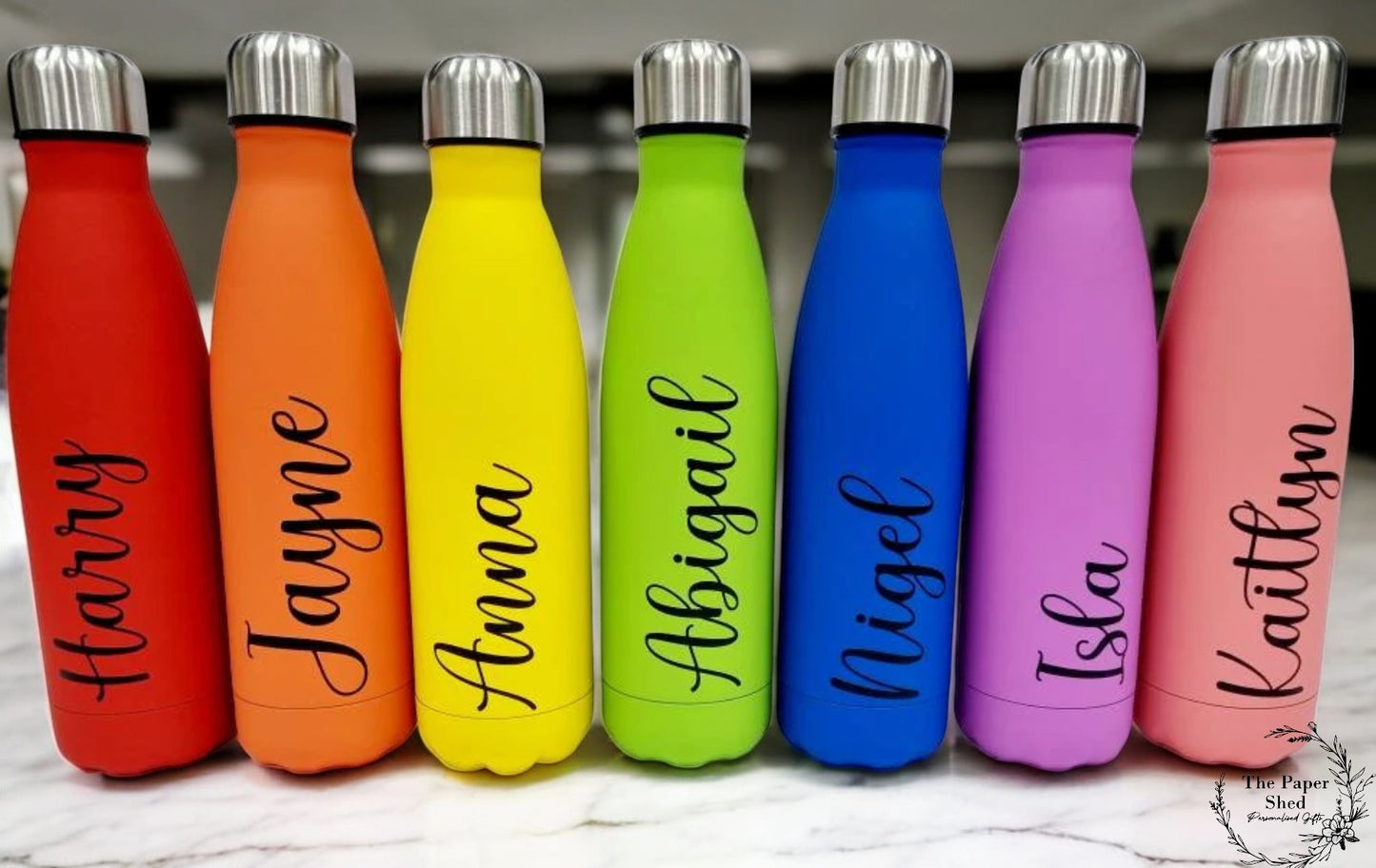 Personalised Name Thermal Water Bottle Customised Engraved V1